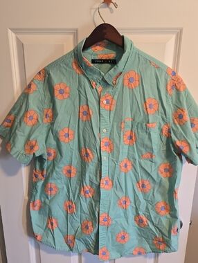 Edgar Mint Floral Short-Sleeve Button-Down Shirt